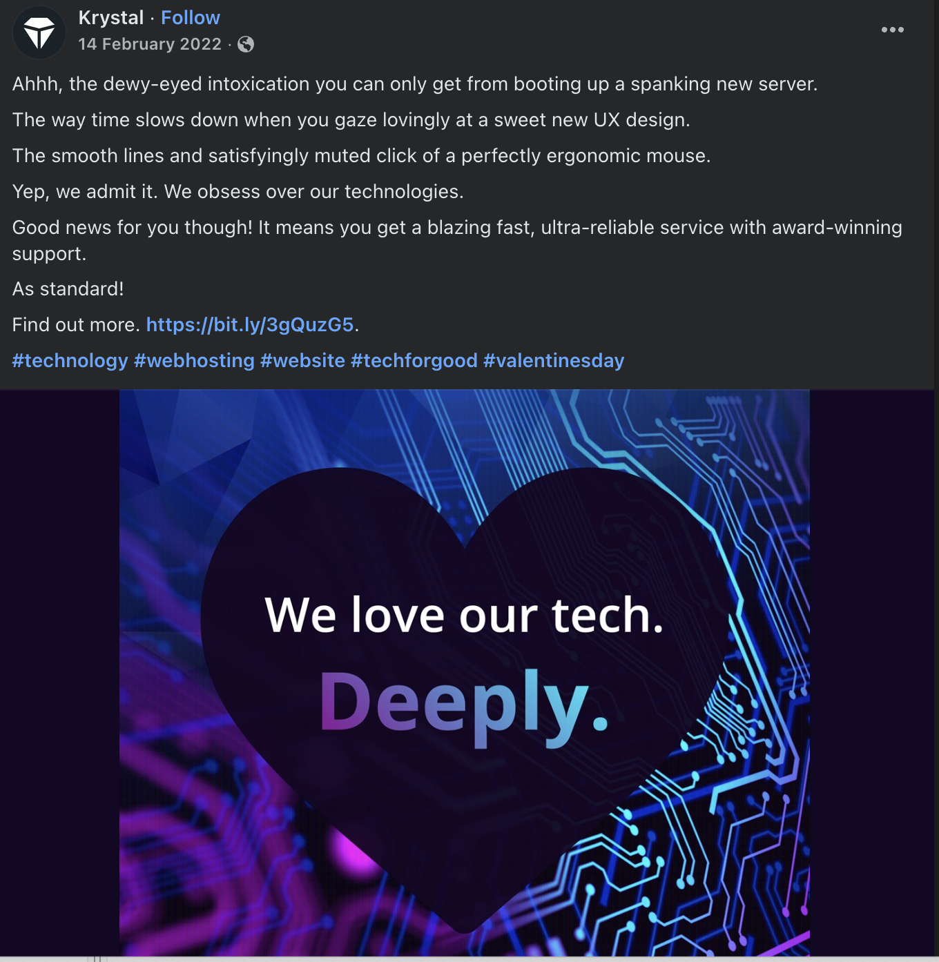 Screenshot social media copywriting