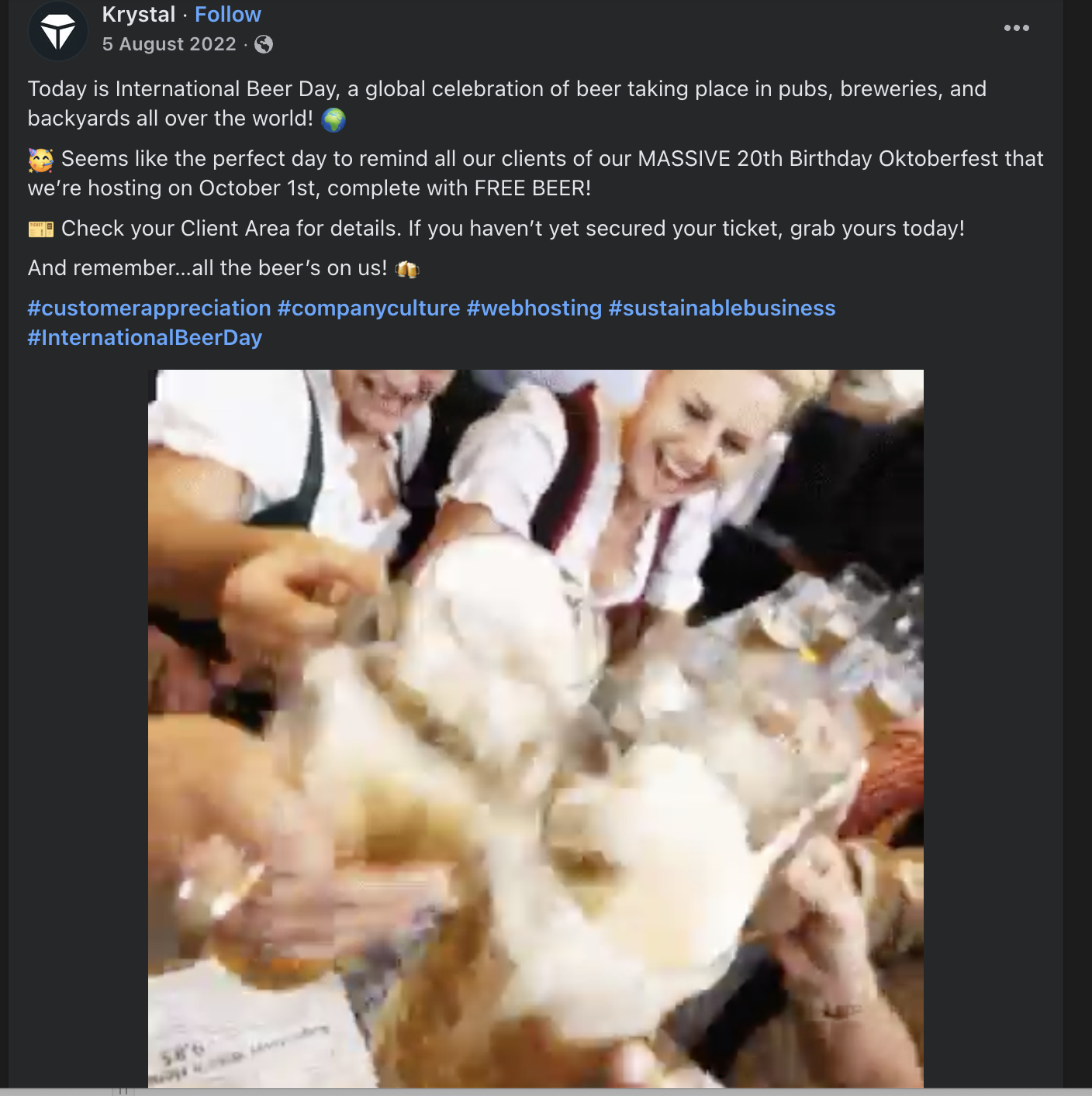 Screenshot social media copywriting